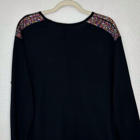 Lane Bryant Black Sequins Long Sleeves Sweater, Sz 18/20 - Picture 7 of 12